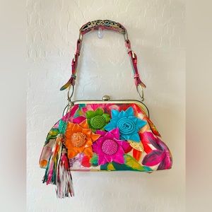Vintage Floral Sharif Couture Statement Satchel Bold Beautiful Not For The Shy